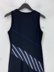 Sportmax Black Blue Colourblock Midi Sheath Tank Dress M