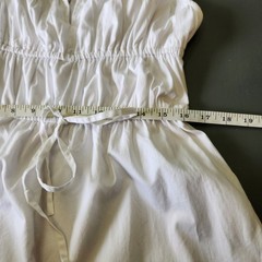 Sim & Sam Womens S 100% Cotton Sleeveless Pocketed Mini Dress Coquette Milkmaid