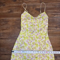 NWT Zara slip dress floral retro 60s 70s hippie spaghetti strap size SMALL *flaw