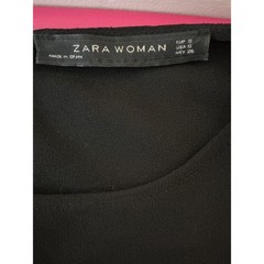 ZARA WOMAN Black Long Sleeve Split Sleeve Shift Dress Size S Minimalist Basics