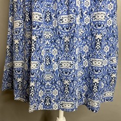 Roller Rabbit Blue Batik Sleeveless Pintuck Shift Dress M Boho Festival Cotton