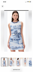 Brand New Alice and Olivia Blue and White Toile Print Dress Size 4
