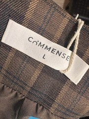 Commense Women’s L Brown/Black Plaid Square Neck Sleeveless Mini Dress Bow