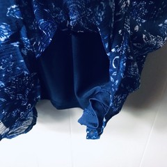 MUDD NAVY BLUE FLORAL PATTERN SPAGHETTI STRAP DRESS LINED WOMENS SMALL