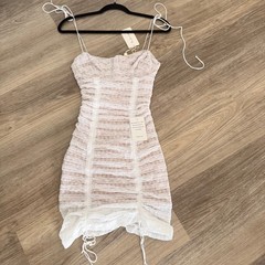 For Love & Lemons Fondant Shirred Mini Dress – Blush Pink
