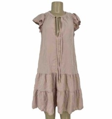 KNOX ROSE Small Women Soft Pink Ruffled Sleeve Dress Flutter Mini Peasant DV11