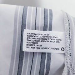Prologue Women XS Tunic Shift Dress White Gray Striped Square Neck Casual New