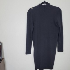 Liz Claiborne Wool Blend Sweater Dress Size XS/S Back Blue Stripes Old Money