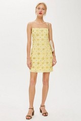 Topshop Luxury Designs Yellow Lace Sequin Beaded Mini Dress | Size US 6 | NWT