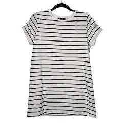 Lulus T-Shirt Dress Womens Medium White Black Striped Short Sleeve Mini Nautical