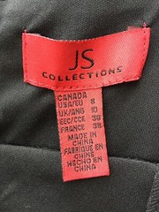 JS Collections Lined Stretch Body Con Cocktail Dress Black and Nude Size 8 NWT