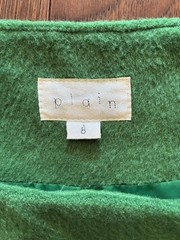 Plain Green Sleeveless Dress Size 8 Long Vest Double Breasted Wool Blend Jumper