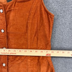Levi&rsquo;s Corduroy Mini Dress Women Large Orange Button Front Sleeveless Retro Boho