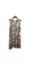 Tango Mango colorful dotted print artsy dress midi length large funky retro chic