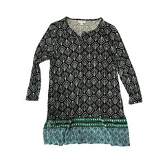 J. Jill Peacock Geometric Printed Tunic Dress XS