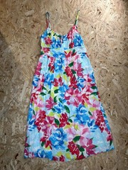Old Navy Floral Midi Sundress Womens Large Blue Pink Yellow Cotton Blend