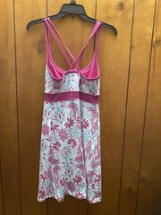 lola athletic dress womens floral shelf bra criss cross sleeveless Small Stretch