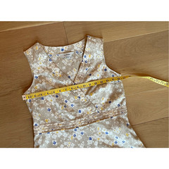 LL Bean Linen Cotton Blend Faux Wrap Floral Shift Dress Size 6