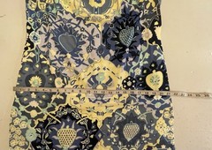 Talbots Blue Yellow Floral Shift Dress Size 12 Sleeveless Cotton Lightweight