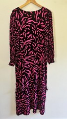 Scamp & Dude Mdi Dress Ruffle Hem Blouson Sleeve NWT UK 16 Zebra Print