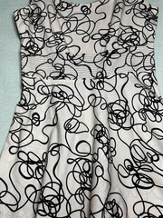 Karin Stevens Cotton Fit & Flare Dress Size 12 Pink Black Abstract Midi
