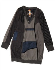 Desigual Womens Long Sleeve Bubble Dress EU 38 Medium Grey Colourblock CT06