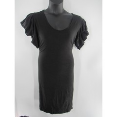 Plus Size Absolutely Love It Black Puff Sleeve V Neck Midi Dress Size: 2X NEW
