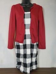 Mike Is Dress Women&rsquo;s Size Medium One Piece Checkered Stretch Office Career