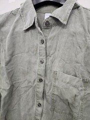 Old Navy Dress Womens L Moss Tunic Shirt Popover Long Sleeve Tencel Pastel Fade