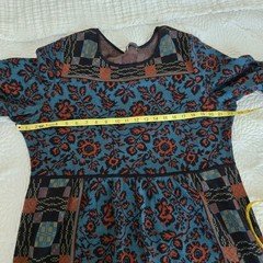 Peruvian Connection Womens XL Pima Cotton Floral Jacquard Knit Maxi Dress Teal