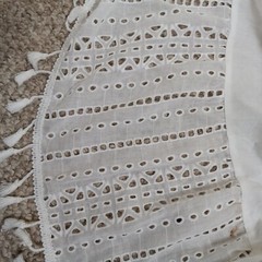 Solitaire Swim Eyelet Maxi Dress Lg Tiered White CottageCore Beachy Coastal NEW