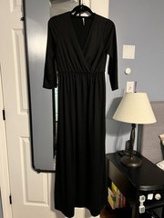Mother Bee 3/4 Sleeve Maxi Dress, Black, Size Med