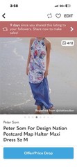 Peter Som For Design Nation Long Dress Womens Size M Postcard Halter Resort