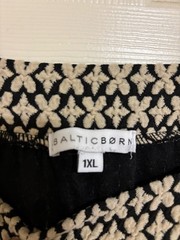 Baltic Born Black & Cream dress Geometric Puff‑Sleeve Dress – 1XL