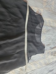 Chiffon Like Black Double Layer Tie Front Or Bottom Back One Size By Cauliflower