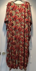 1X/2X/3X Black Red Leopard Print Sequin Kaftan Knit Beach Cover Dress Nightgown