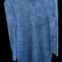 June & Delancey Blue Long Sleeve Tie Back Top Women’s Size M Lightweight Knit