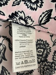 J Crew Pink Wrap Dress Black Floral Size 4 Short Sleeve Preppy Casual Cute Light