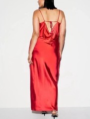 NWT The Occasion by Old Navy Satin Cowl Maxi Dress Size L/T In Bright Coral