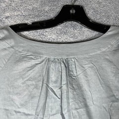 Vertigo Paris Slate Blue Cotton Embroidered Bell Sleeve Tunic Dress Large