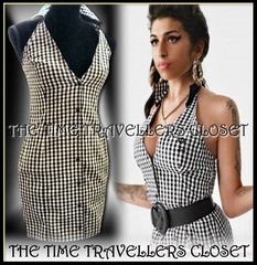 RARE Fred Perry Amy Winehouse Checked Gingham Halter Mini Dress Mod UK 16 44 12