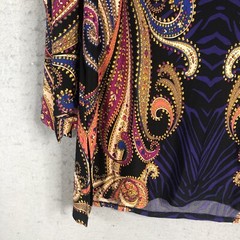 Statement Mini Dress Womens 16 Colorful Slinky Travel Knit Paisley Regency Artsy
