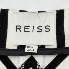 REISS Petula Black White Striped Midi Dress UK 8 / US 4  Dry  Clean  Needed