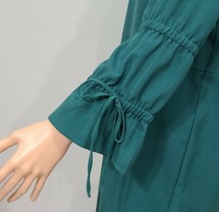 Sharagano Long Sleeve Button Front Shirt tunic Dress Green Size 8