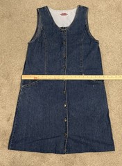 Vintage GLORIA VANDERBILT Button Sleeveless Denim Jean Dress Small