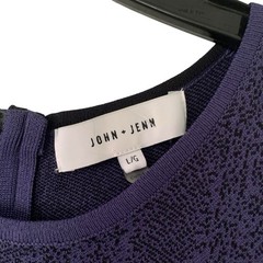 John + Jenn Womens Large Purplish/Blue/Black Sleeveless Knit Bodycon Mini Dress