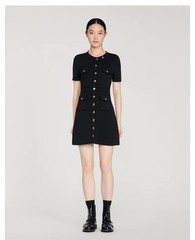 Sandro Women&rsquo;s Metal snap Pocket black Knitted Dresses
