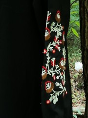 MAI & FUN Middle Eastern Moroccan Arabic Style Black Floral Kaftan Dress Size XL