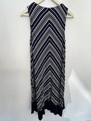 NWT Soma Soft Jersey Swing Dress L Navy White Stripe Pockets