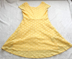 RONNI NICOLE Fit & Flare Dress Zip up Back Lined Bright Yellow Size 12